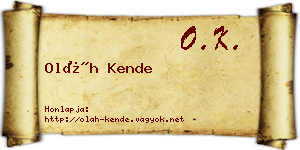 Oláh Kende névjegykártya