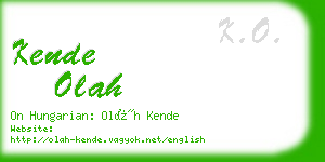 kende olah business card